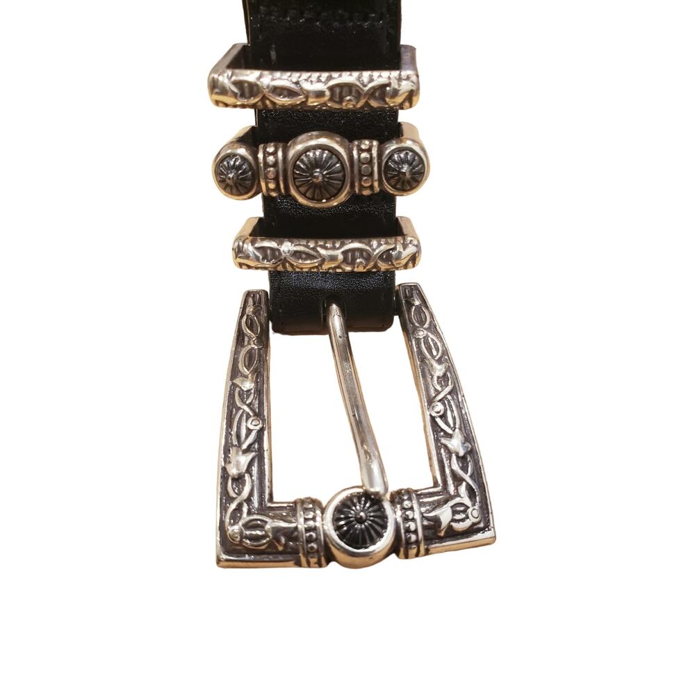 Brighton Black Belt with Silver Buckle